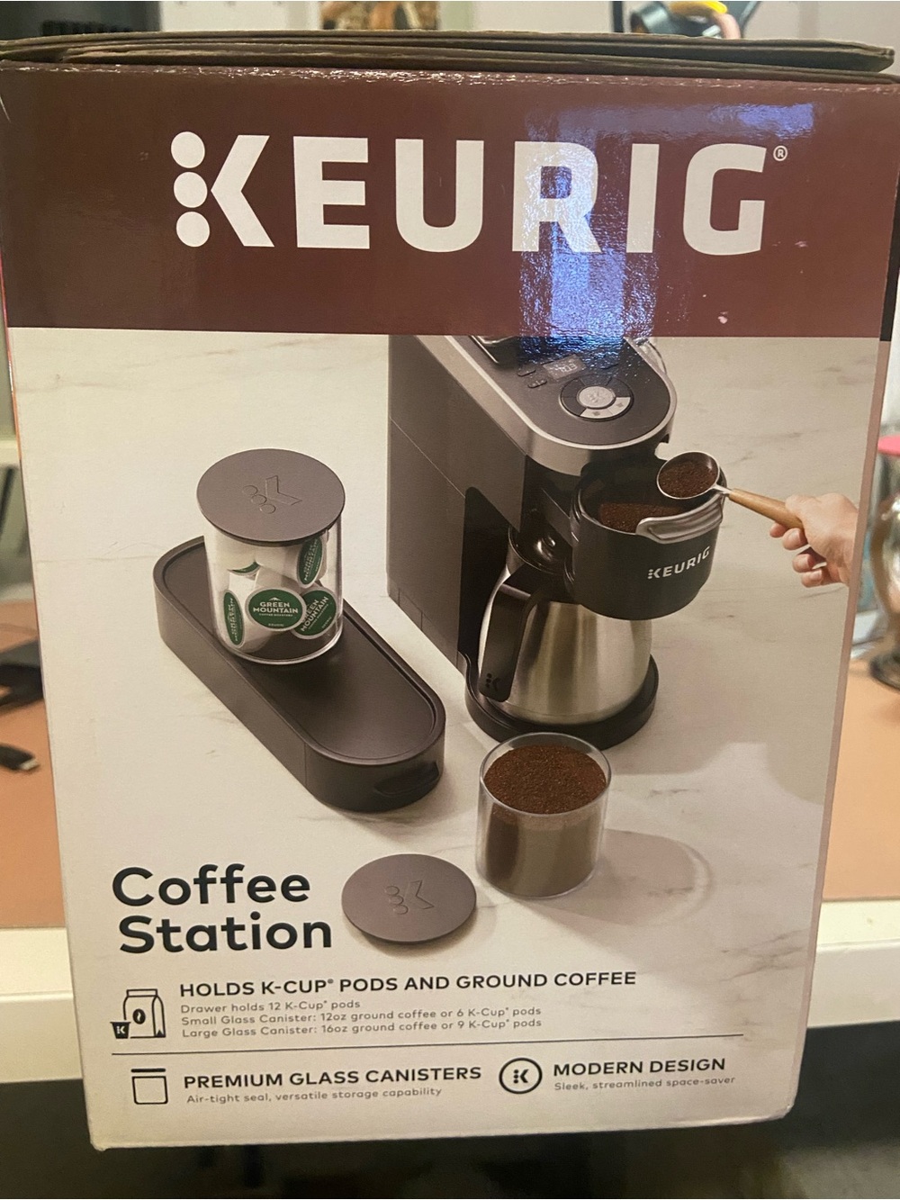 Coffee Station Organizer in Black and Silver - machine not included